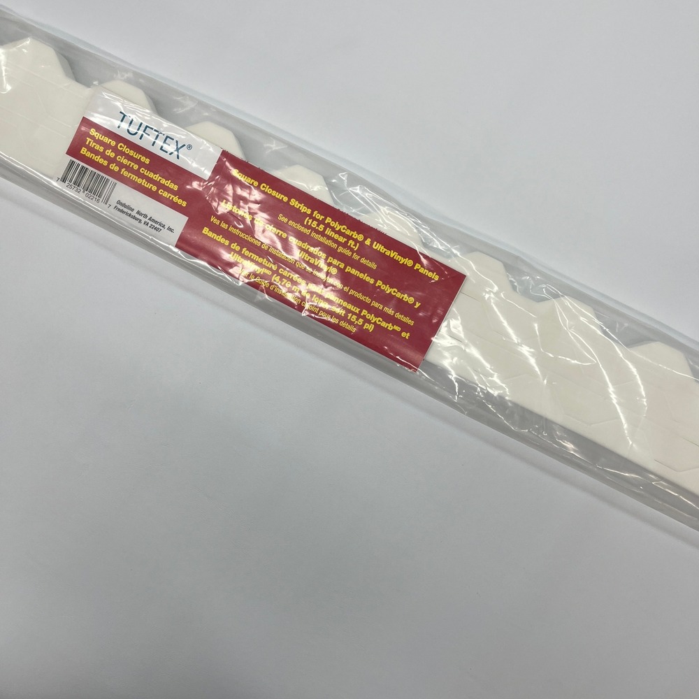 Tuftex Square Closure Strips White 15.5 Linear Ft PolyCarb UltraVinyl Roofing